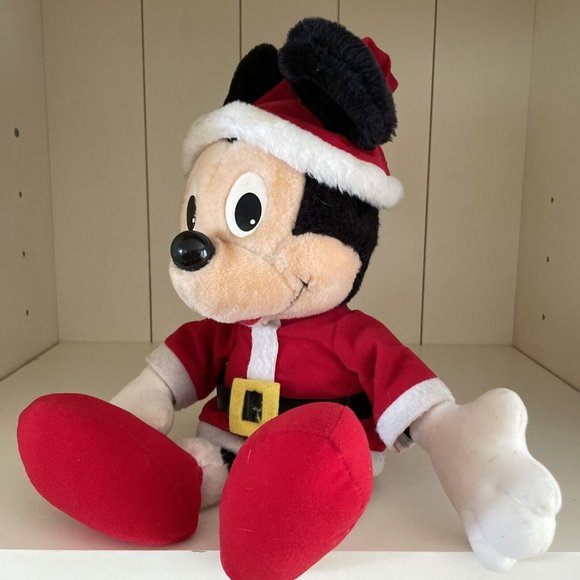 Vtg Playskool Santa Mickey Mouse Plush Christmas Santa Clause Suit Red Feet 20" - Picture 9 of 16